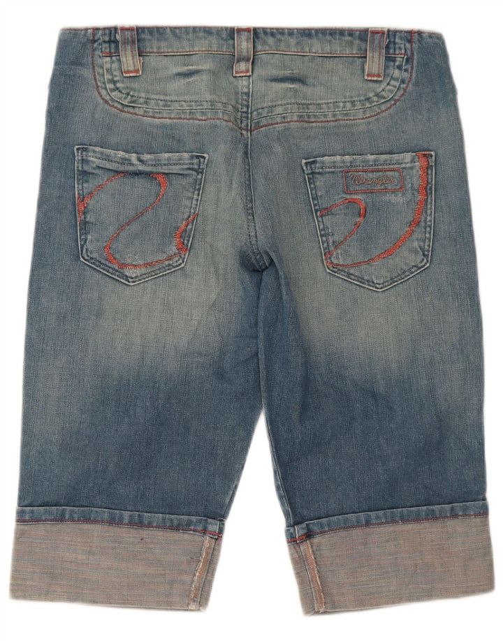 Wrangler Bermuda feminina jeans W29 algodão azul médio
