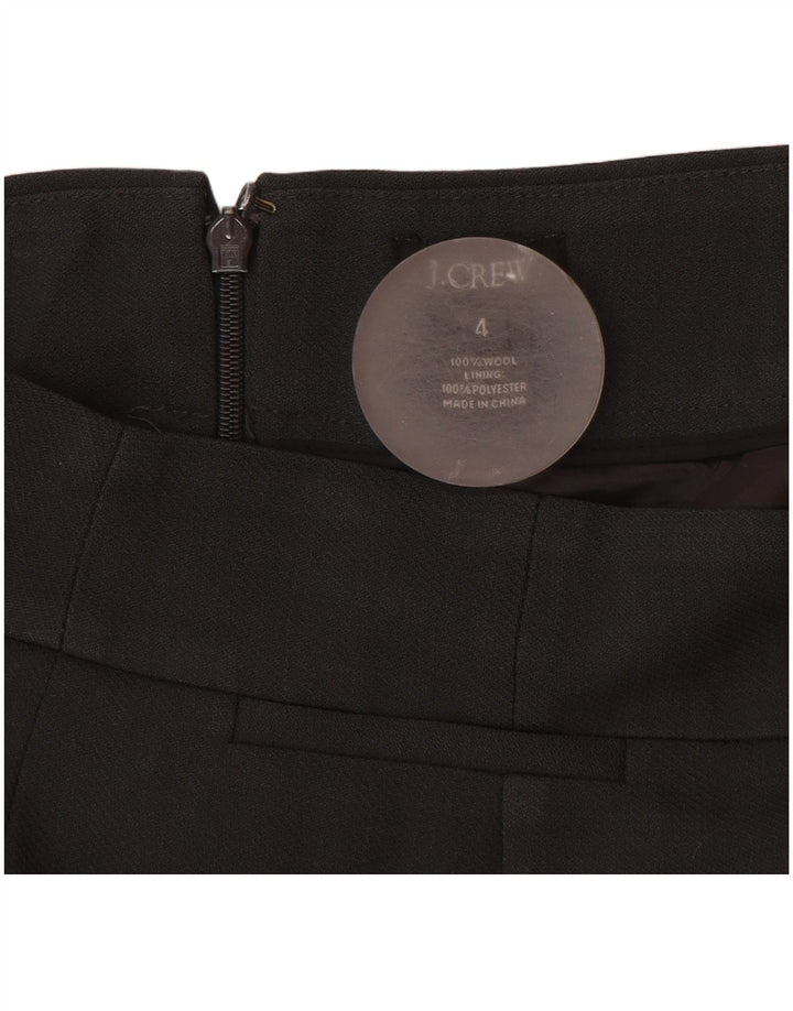 J. Crew Saia reta feminina US 4 pequena W28 lã preta
