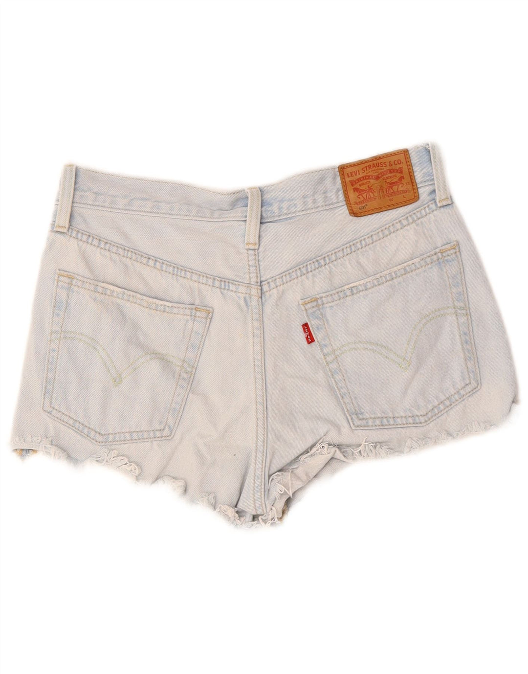 Shorts jeans feminino 501 da LEVI'S W27 pequeno algodão azul