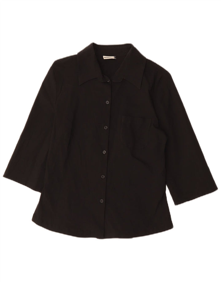 Blusa feminina YESSICA manga 3/4 EU 38 média preta viscose
