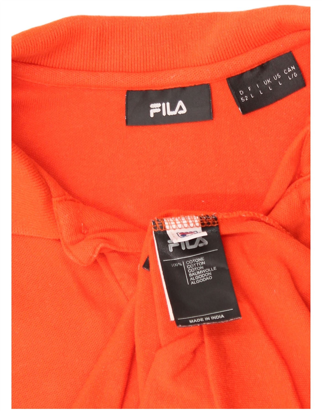 Camisa polo masculina Fila grande algodão laranja