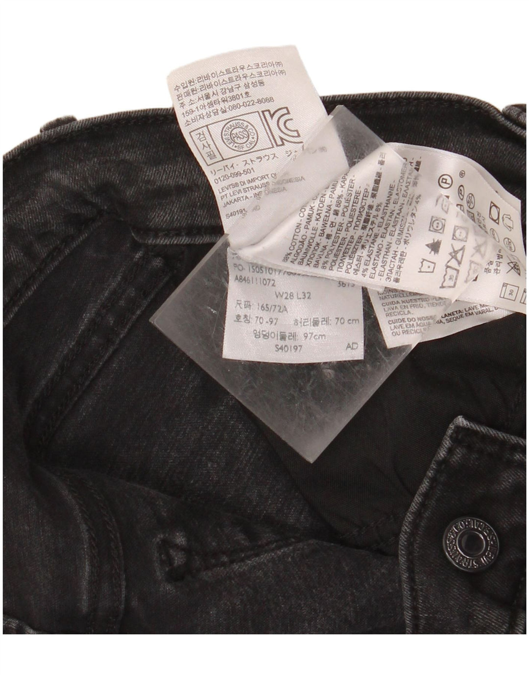 Calça jeans feminina LEVI'S 710 Super Skinny W28 L28 algodão preto