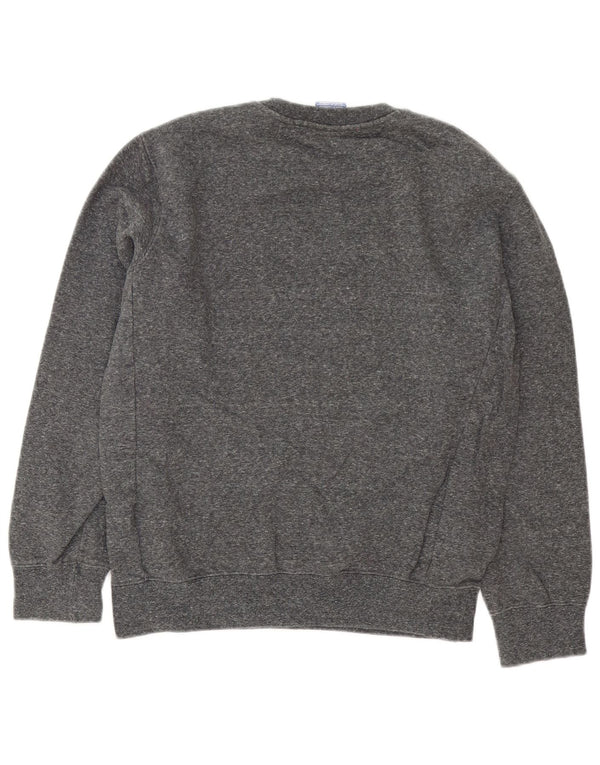 Champion moletom feminino jumper UK 14 algodão manchado cinza médio
