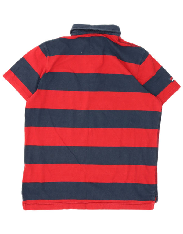 Superdry Mens Polo Shirt 2XL Red Striped Cotton