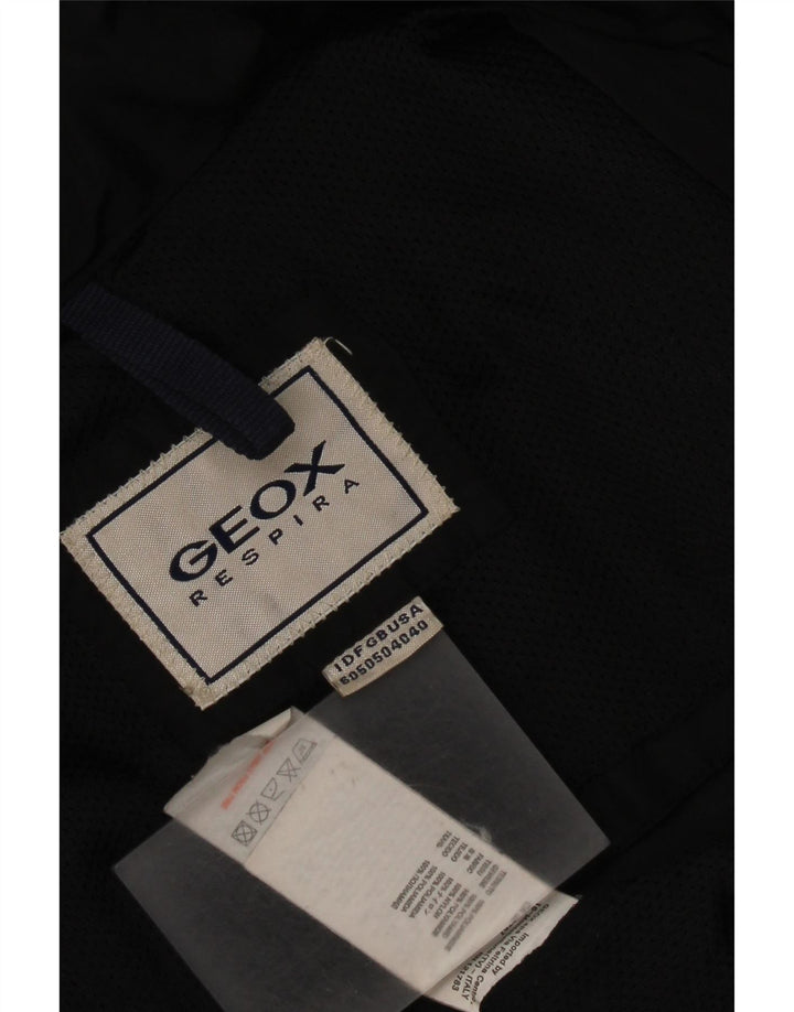 Jaqueta utilitária masculina Geox com capuz UK 40 grande poliamida preta