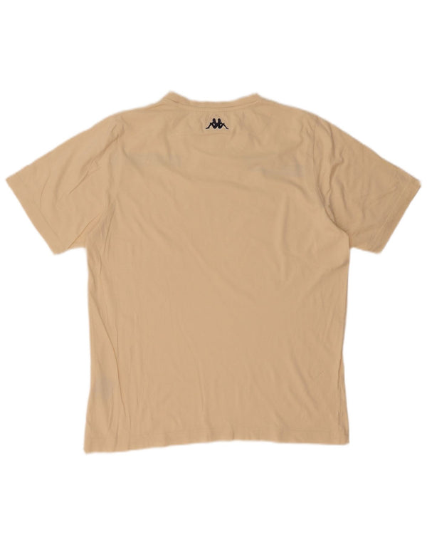 Kappa Mens Graphic T-Shirt Top Medium Beige Cotton