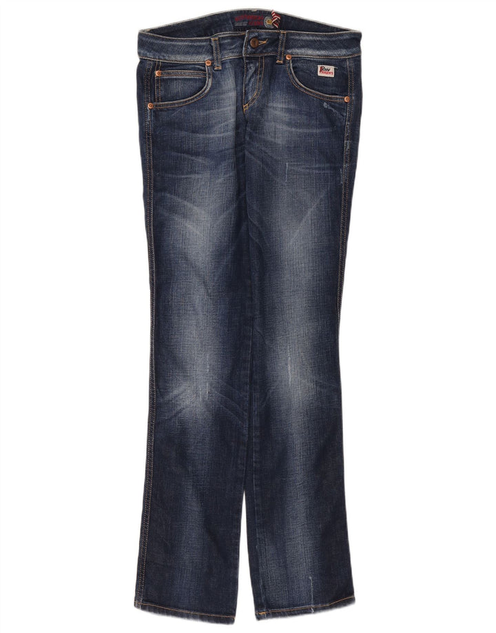 Calça jeans reta feminina Roy Rogers W32 L34 azul marinho