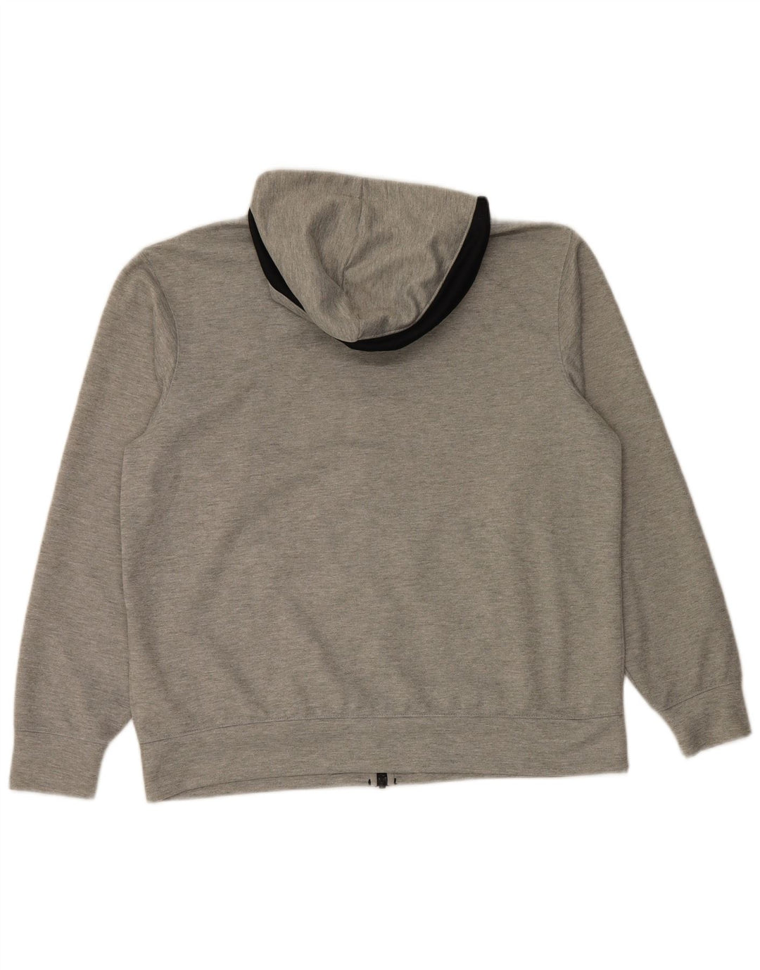 Suéter Nike masculino Dri Fit Zip com capuz grande poliéster manchado cinza