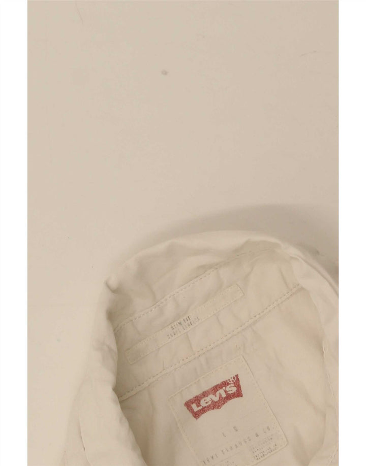 Camisa masculina Levi's manga curta slim fit grande off white