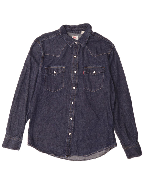 Camisa jeans masculina Levi's Standard Fit azul médio clássico