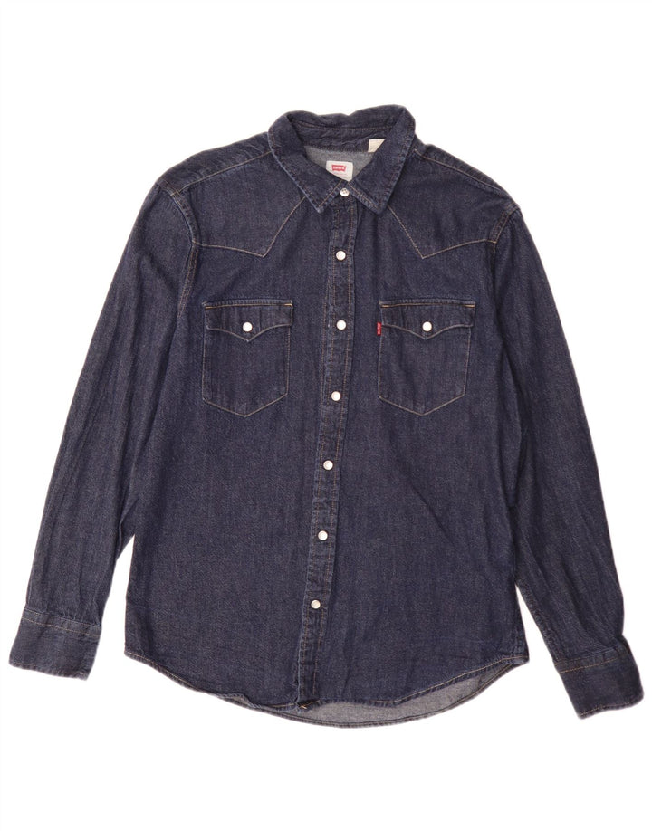 Camisa jeans masculina Levi's Standard Fit azul médio clássico