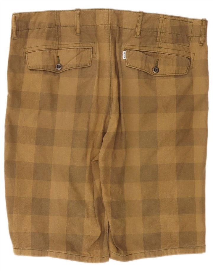 LEVI'S Mens Chino Shorts W33 Médio Cáqui Algodão Gingham