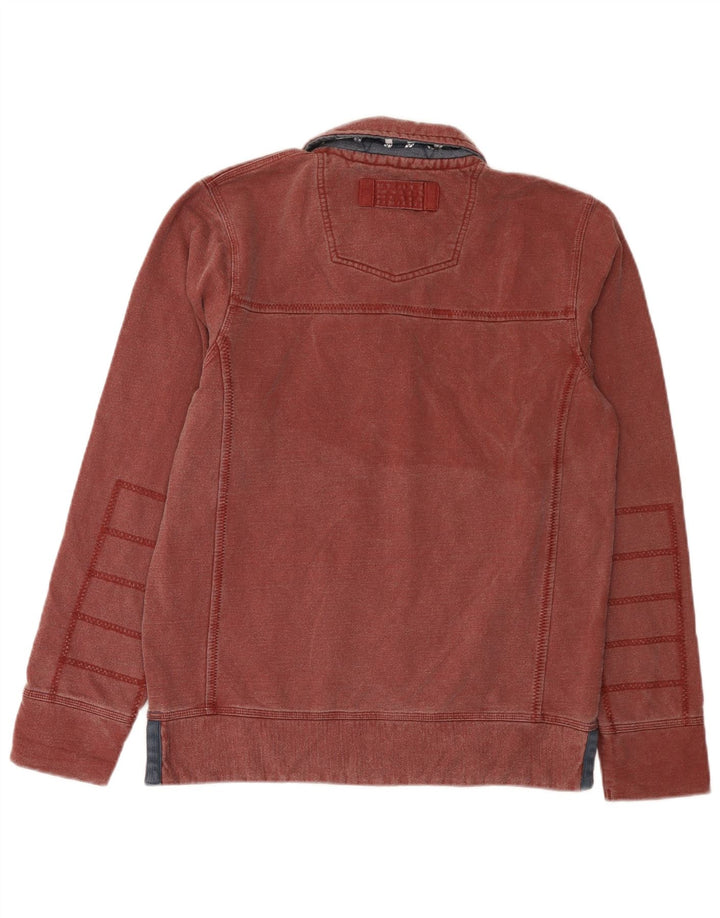 Fat Face Mens Polo Pescoço Camisola Jumper Pequeno Algodão Vermelho