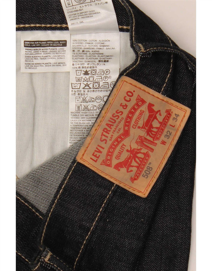 Levi's Masculino 508 Slim Jeans W32 L34 Azul Marinho Algodão