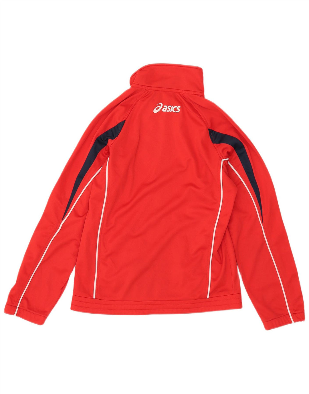 Asics Womens Tracksuit Top Jacket UK 8 Pequeno Colorblock Vermelho