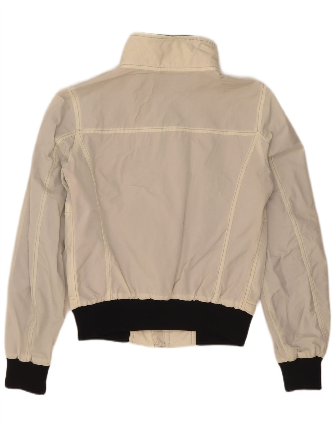 Jaqueta feminina Refrigiwear Cruz Bomber UK 14 grande branco colorblock nylon