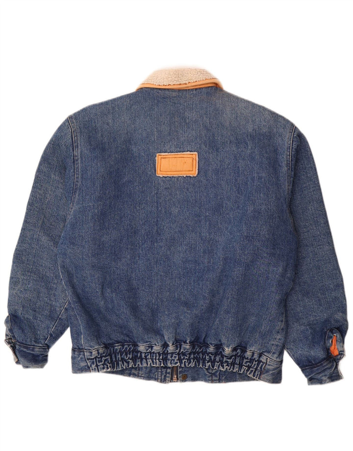 Jaqueta jeans masculina Mash Sherpa Reino Unido 40 grande algodão azul