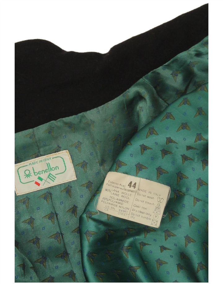 Jaqueta blazer feminina Benetton com 1 botão IT 44 lã preta média