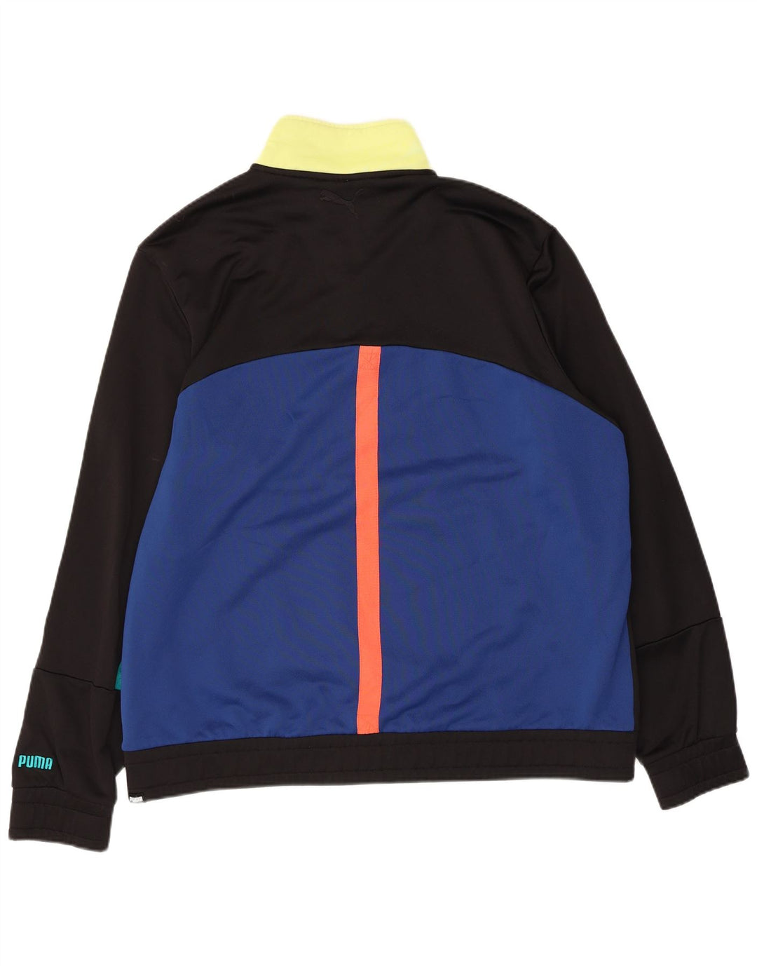 Suéter masculino Puma com zíper e gola grande em poliéster colorblock preto