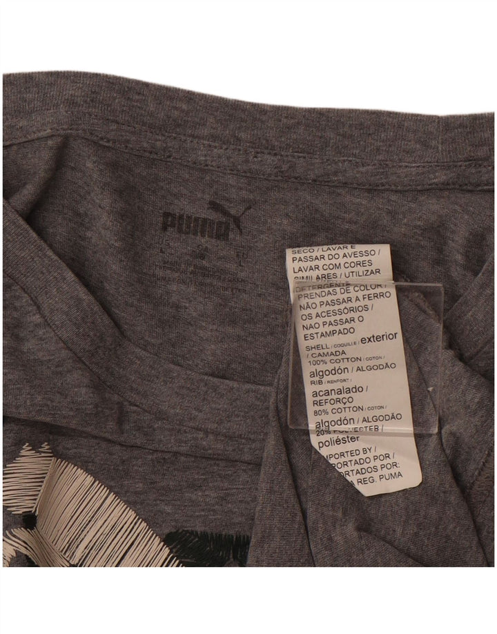 Camiseta feminina PUMA com estampa gráfica UK 16 grande algodão cinza