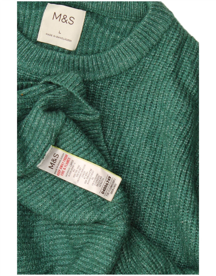 Suéter masculino Marks & Spencer com gola redonda, grande poliamida verde