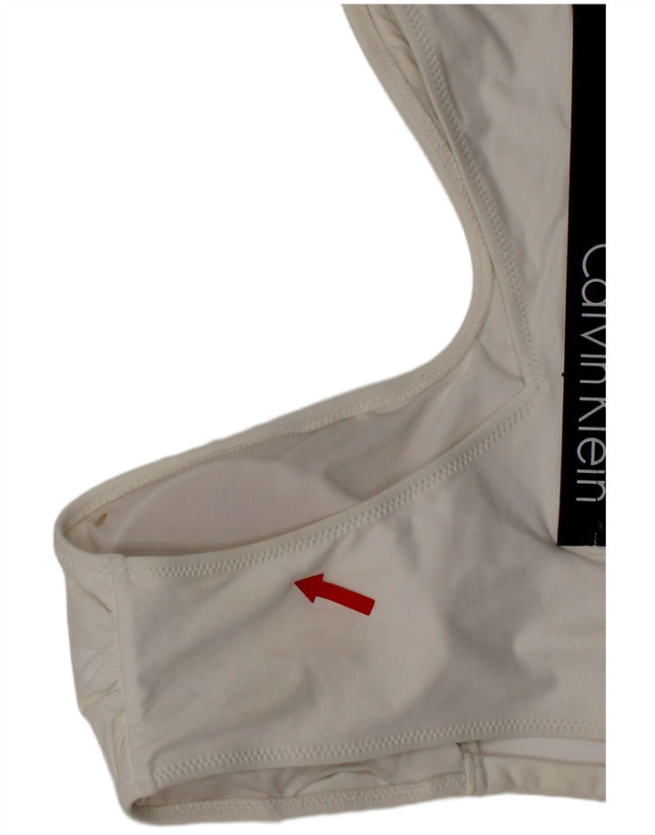 Calvin Klein roupa de banho feminina gráfica grande poliéster branco