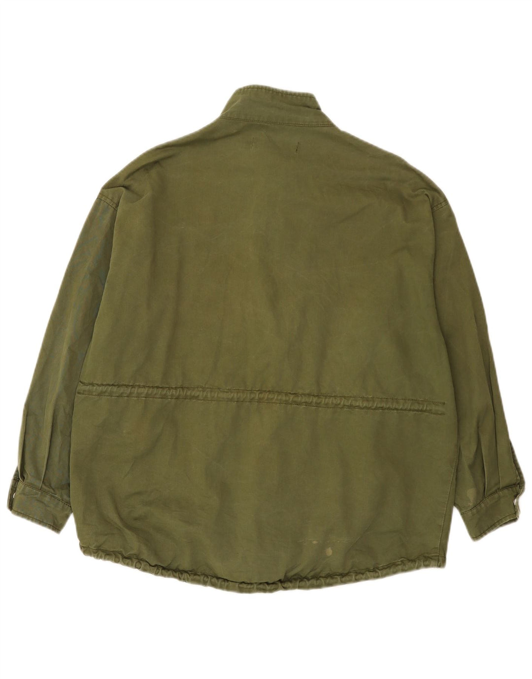 Jaqueta bomber feminina Zara com estampa gráfica grande Reino Unido 14 algodão cáqui médio