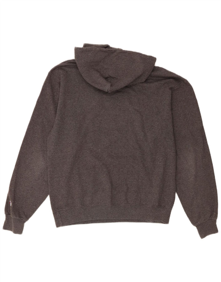 Jumper masculino com capuz gráfico Champion Boston University cinza médio manchado