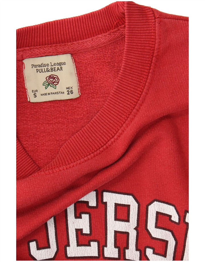 Jumper de moletom feminino grande PULL & BEAR pequeno vermelho