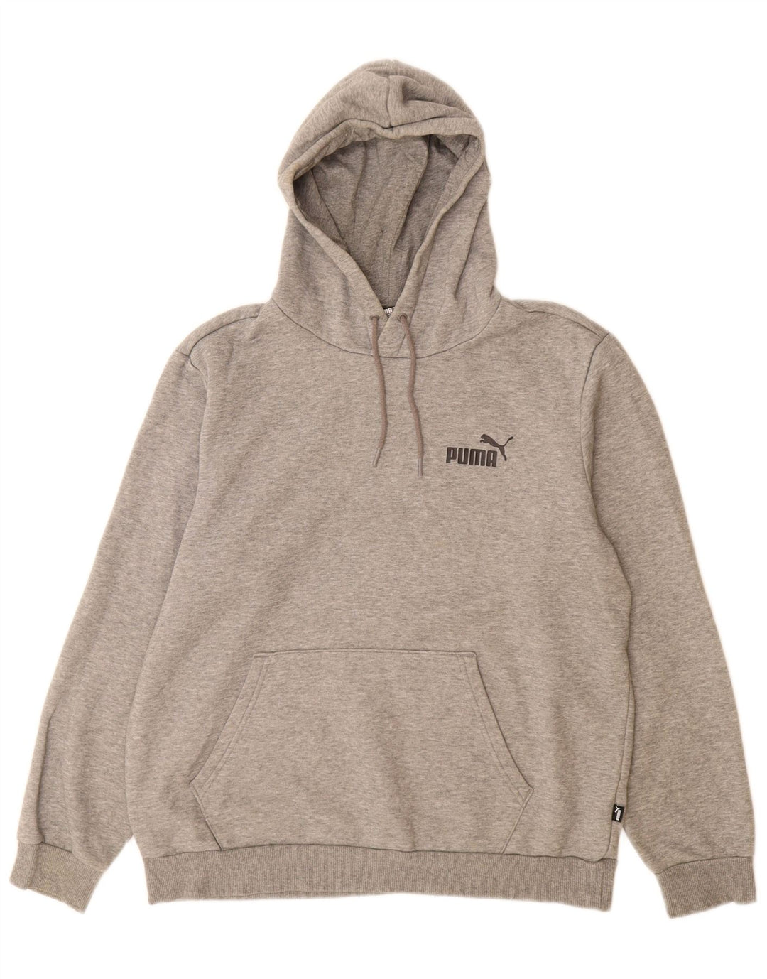 Puma Mens Hoodie Jumper Médio Cinza Algodão Flecked