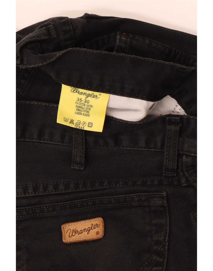 Wrangler Masculino Texas Straight Jeans W35 L30 Algodão Preto