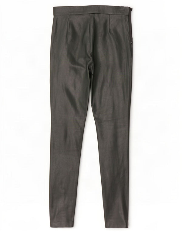 Zara Calça feminina skinny de couro sintético pequena W26 L28 poliuretano verde