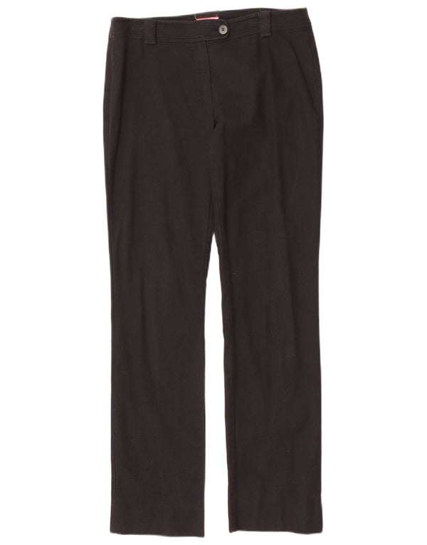 Calça feminina de terno reto Max & Co. Reino Unido 8 pequeno W28 L31 algodão preto