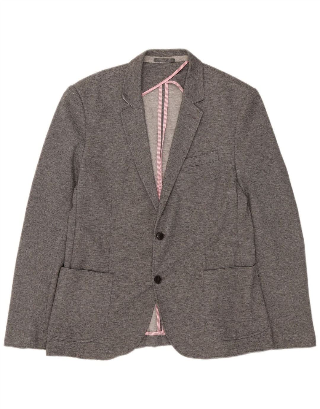 Jaqueta blazer masculina Zara com 2 botões EU 54 XL cinza poliéster