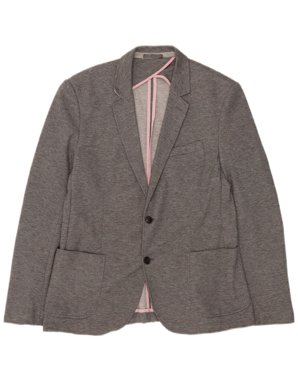 Jaqueta blazer masculina Zara com 2 botões EU 54 XL cinza poliéster