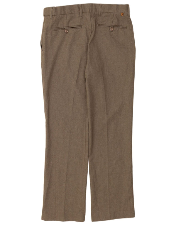 Calça masculina Farah Classic Fit Straight Suit W34 L31 Marrom Poliéster