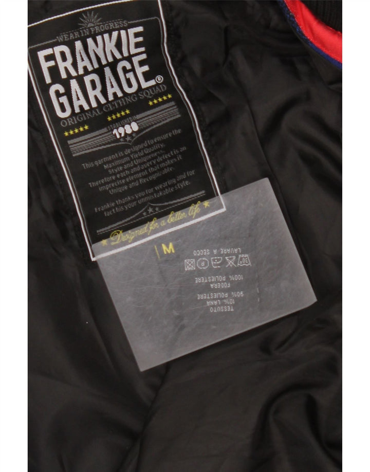 Jaqueta bomber masculina FRANKIE GARAGE UK 38 poliéster guingão azul médio