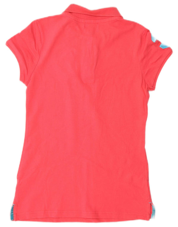 US Polo Assn. Polo gráfico feminino UK 8 pequeno algodão vermelho