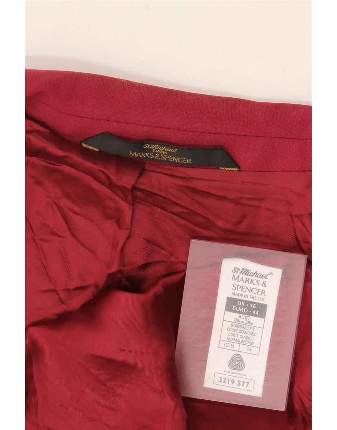 Jaqueta Blazer Feminina Marks & Spencer Standard Fit Reino Unido 16 Grande Borgonha