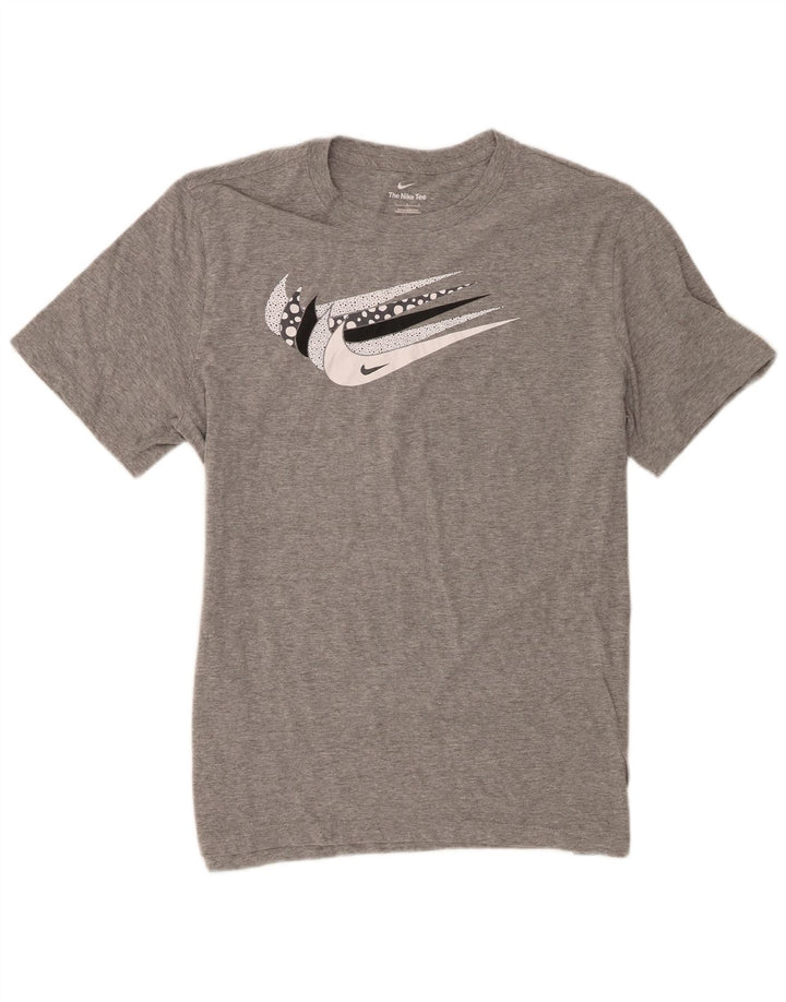 Camiseta gráfica masculina Nike grande algodão manchado cinza