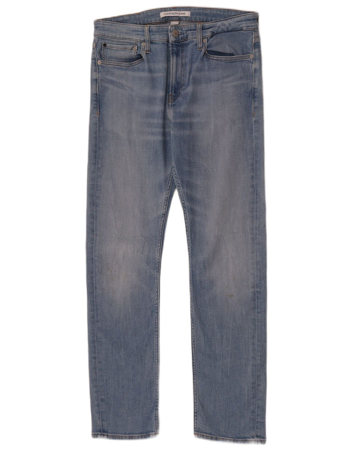 Calvin Klein Masculino Slim Jeans W32 L32 Azul Algodão
