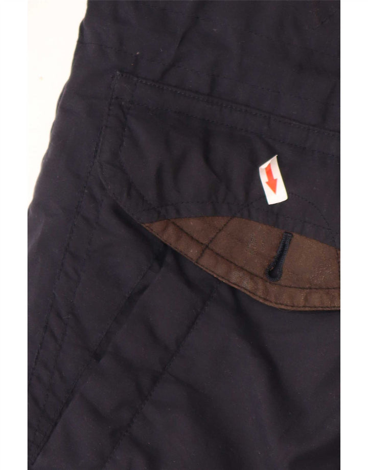 Casaco corta-vento masculino vintage UK 38 poliéster colorblock azul marinho médio