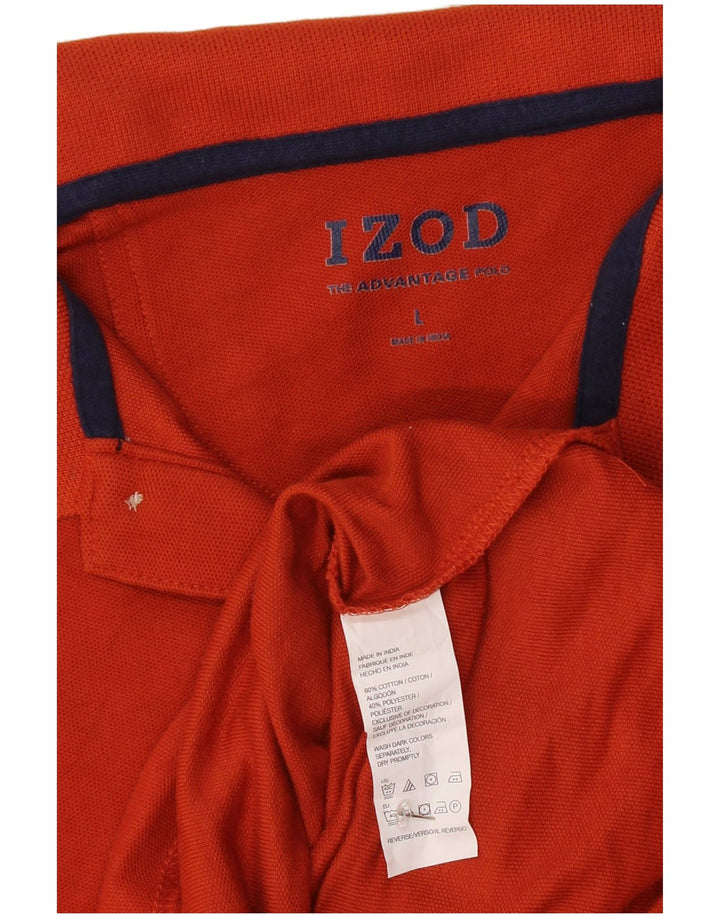 Camisa polo masculina IZOD grande algodão laranja