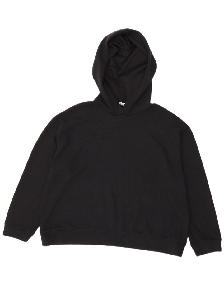 Zara Womens Oversized Hoodie Jumper Reino Unido 16 Grande Poliéster Preto