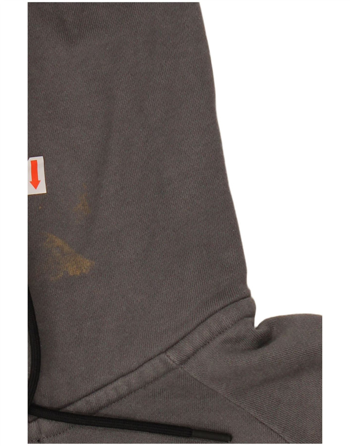 NIKE Mens Zip Neck Hoodie Jumper Pequeno Algodão Cinza