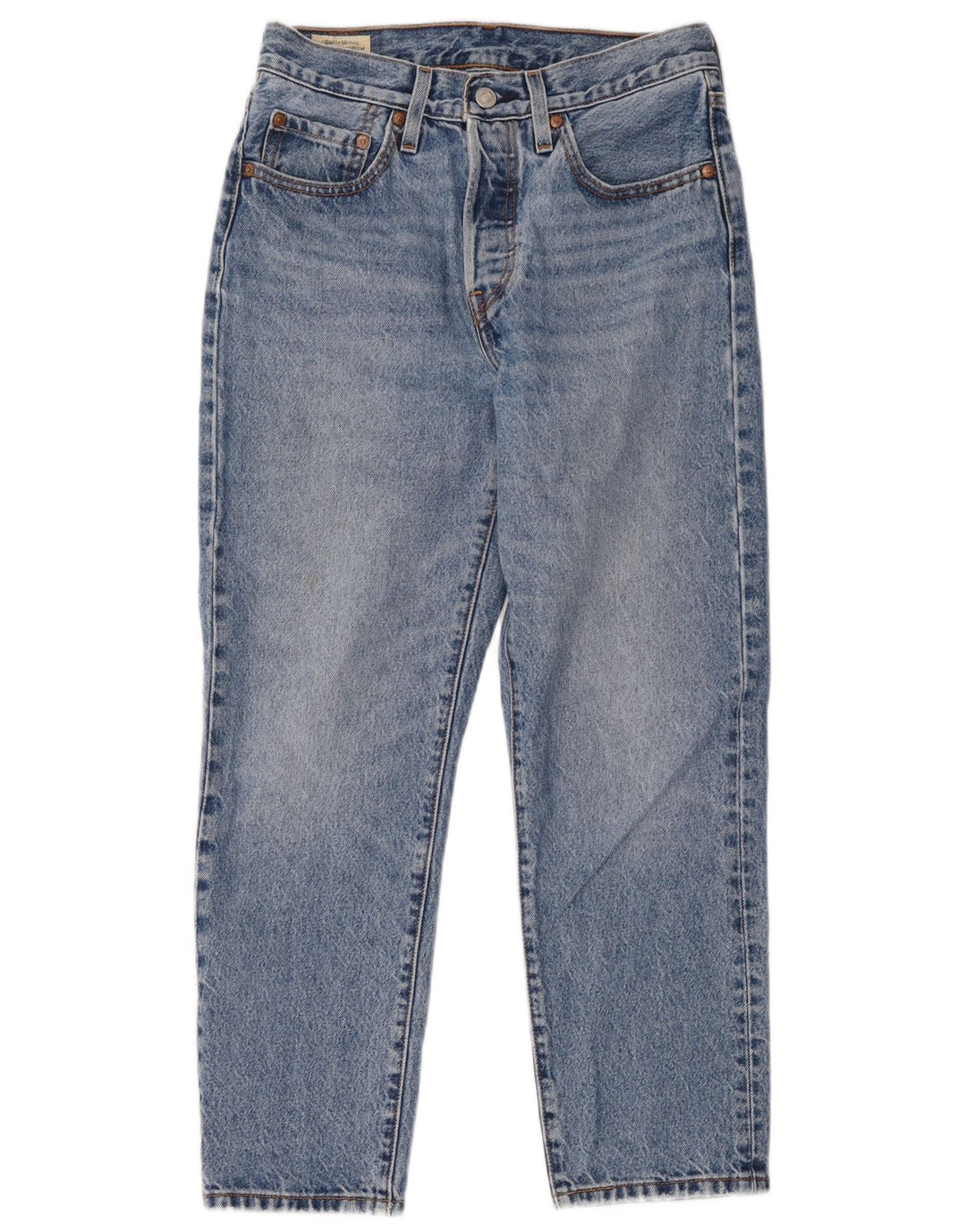 Calça jeans feminina Levi's 501 Straight W26 L26 azul algodão