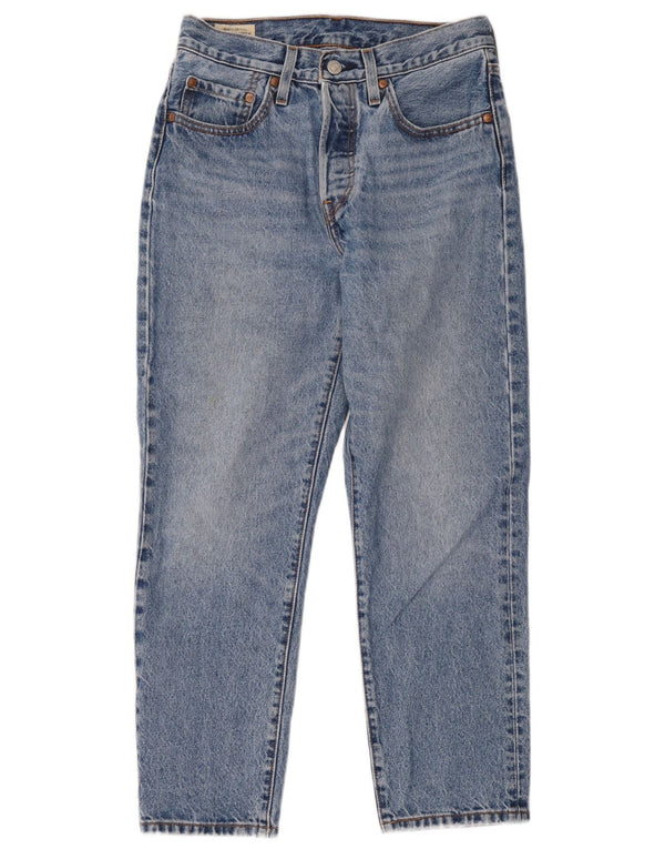 Calça jeans feminina Levi's 501 Straight W26 L26 azul algodão