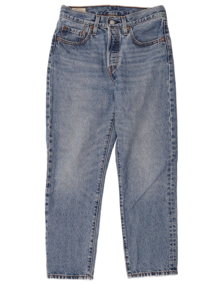 Calça jeans feminina Levi's 501 Straight W26 L26 azul algodão
