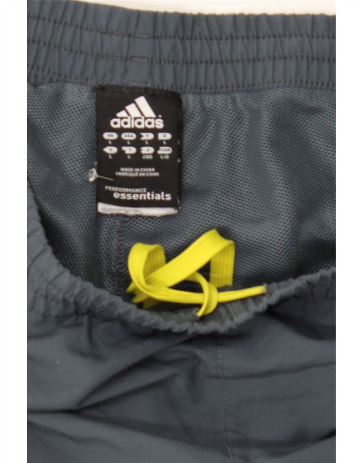 Calça de treino masculina Adidas Climalite grande poliéster cinza