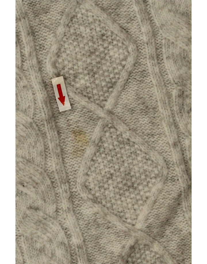 Suéter masculino Marks & Spencer com gola polo e acrílico manchado cinza pequeno